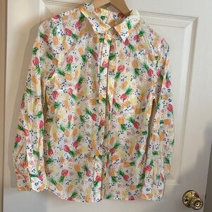 Talbots Multicolor Fruit Print Blouse